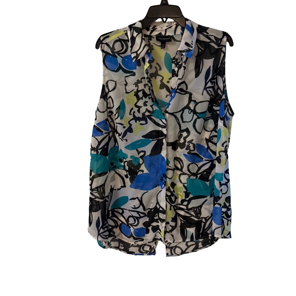 Lane Bryant Sleeveless Abstract Floral Blouse – Size 18 – Excellent Condition